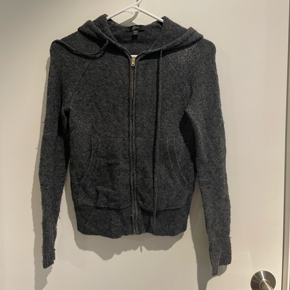 J.Crew grey zip-up hoodie